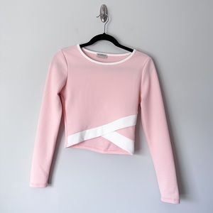 Necessary Clothing Pink Long Sleeve Crop Top